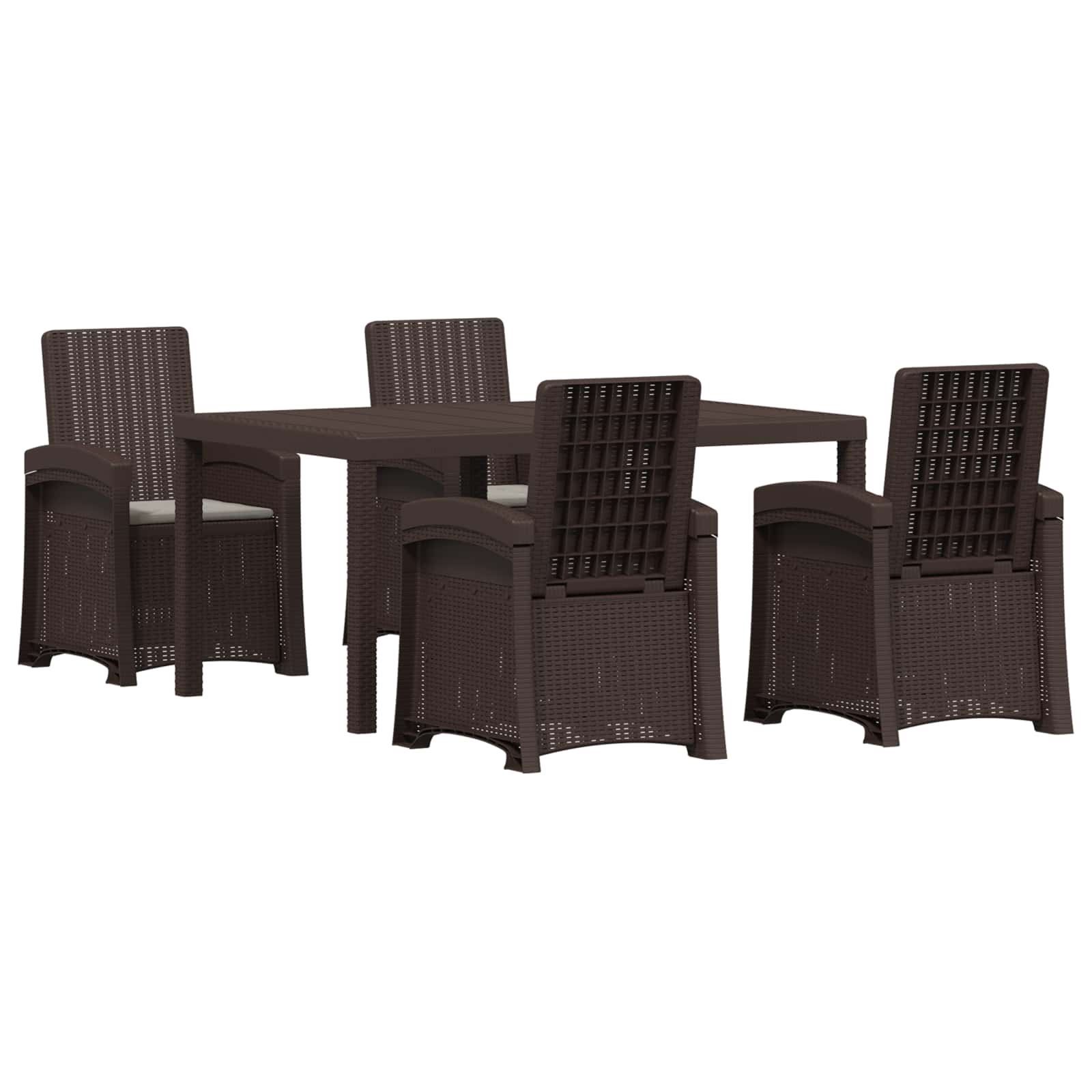 Maison Exclusive - Garten Essgruppe 5 Stk. Braun Und Hellgrau Pp