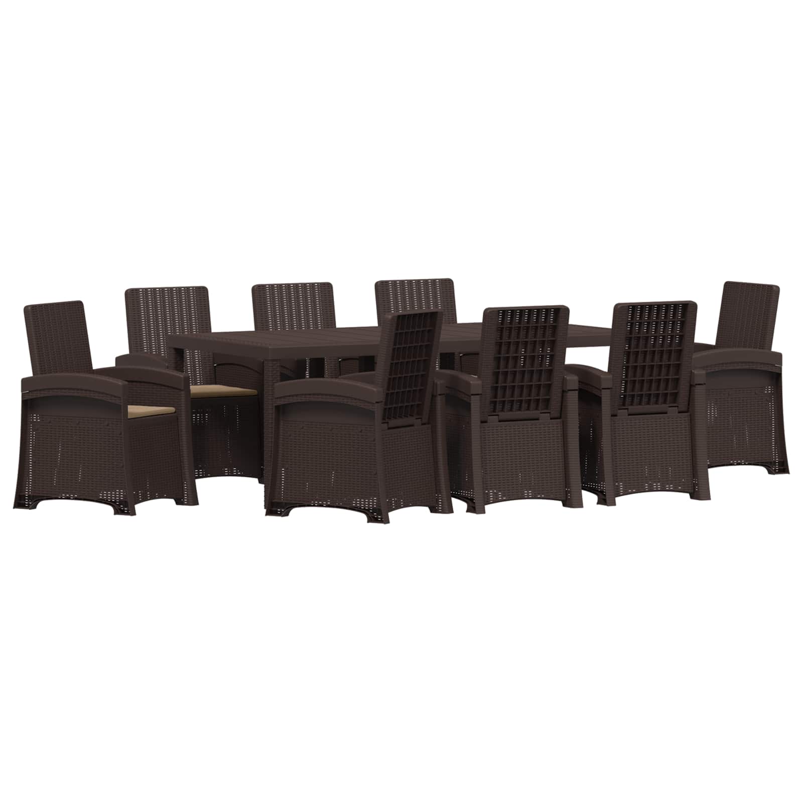 Maison Exclusive - Garten Essgruppe 9 Stk. Braun Und Taupe Pp