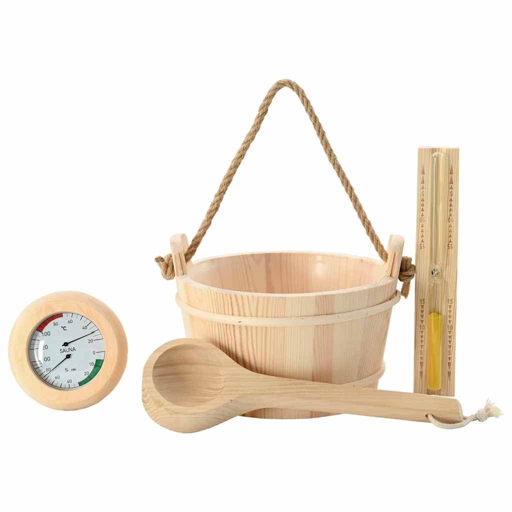 Maison Exclusive - Sauna Zubehör Set 4 Stk. Braun Massives Kiefer