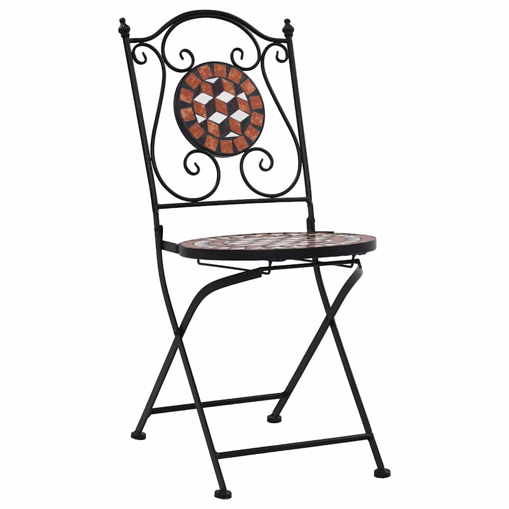Maison Exclusive - Mosaik-klappstühle, 2 Stück, Braune Keramik