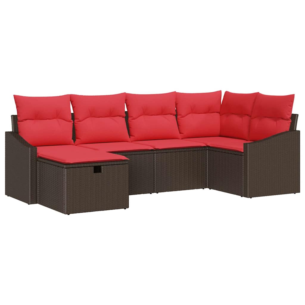 Maison Exclusive - Sofa Set 6 Stk. Braun Poly-rattan