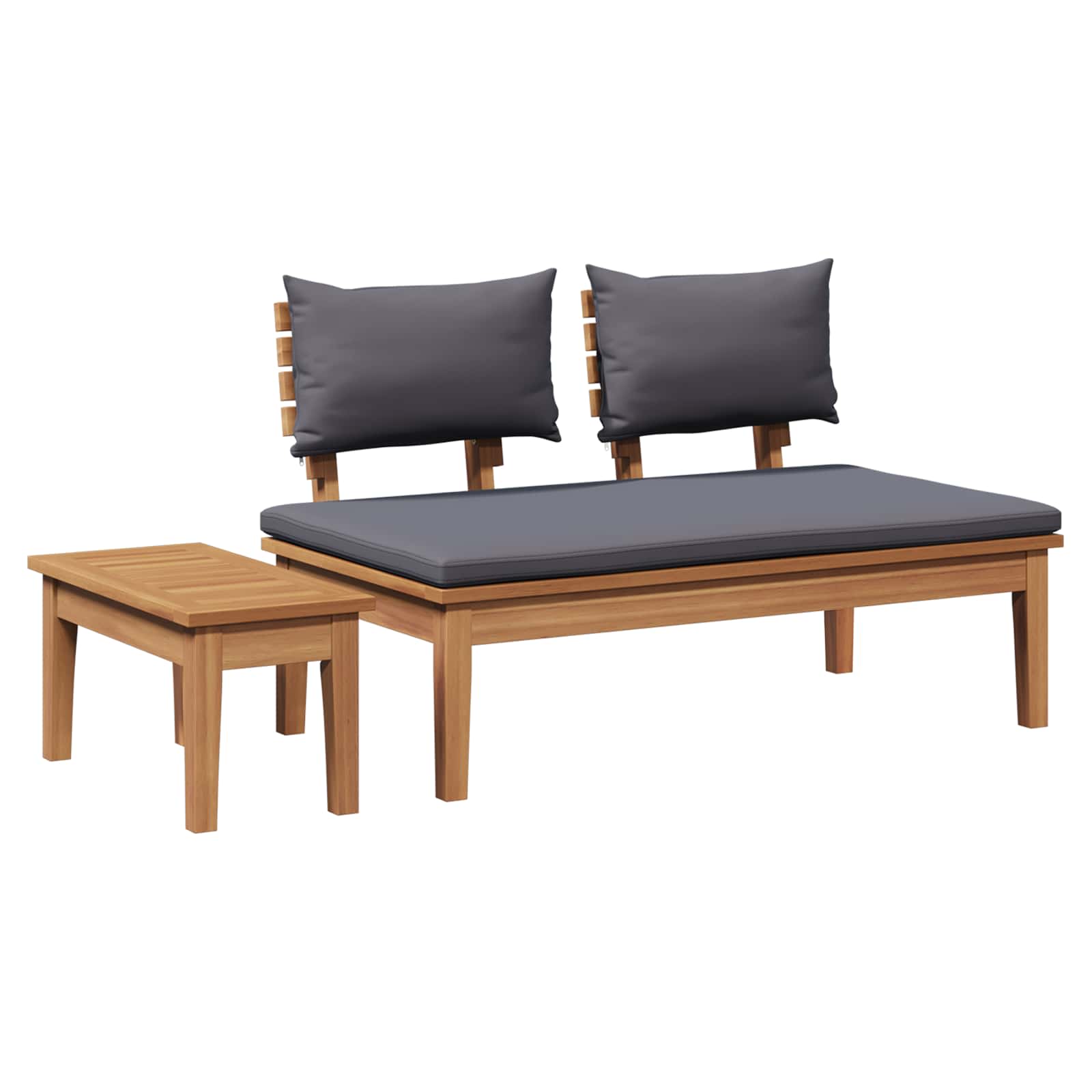 Maison Exclusive - Gartenbank Und Tischset 2 Stk. Grau Und Braun