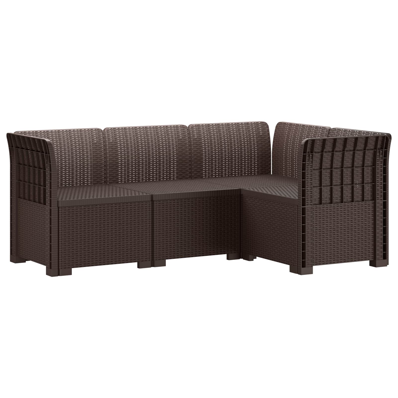 Maison Exclusive - 4-sitzer Gartensofa Rattan-look Pp Braun