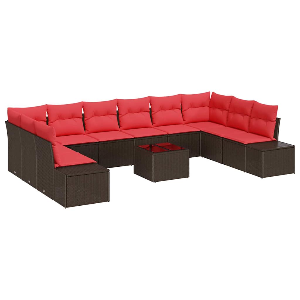 Maison Exclusive - Gartensofa-set 10 Stk. 9-sitzanzahl Braun Und