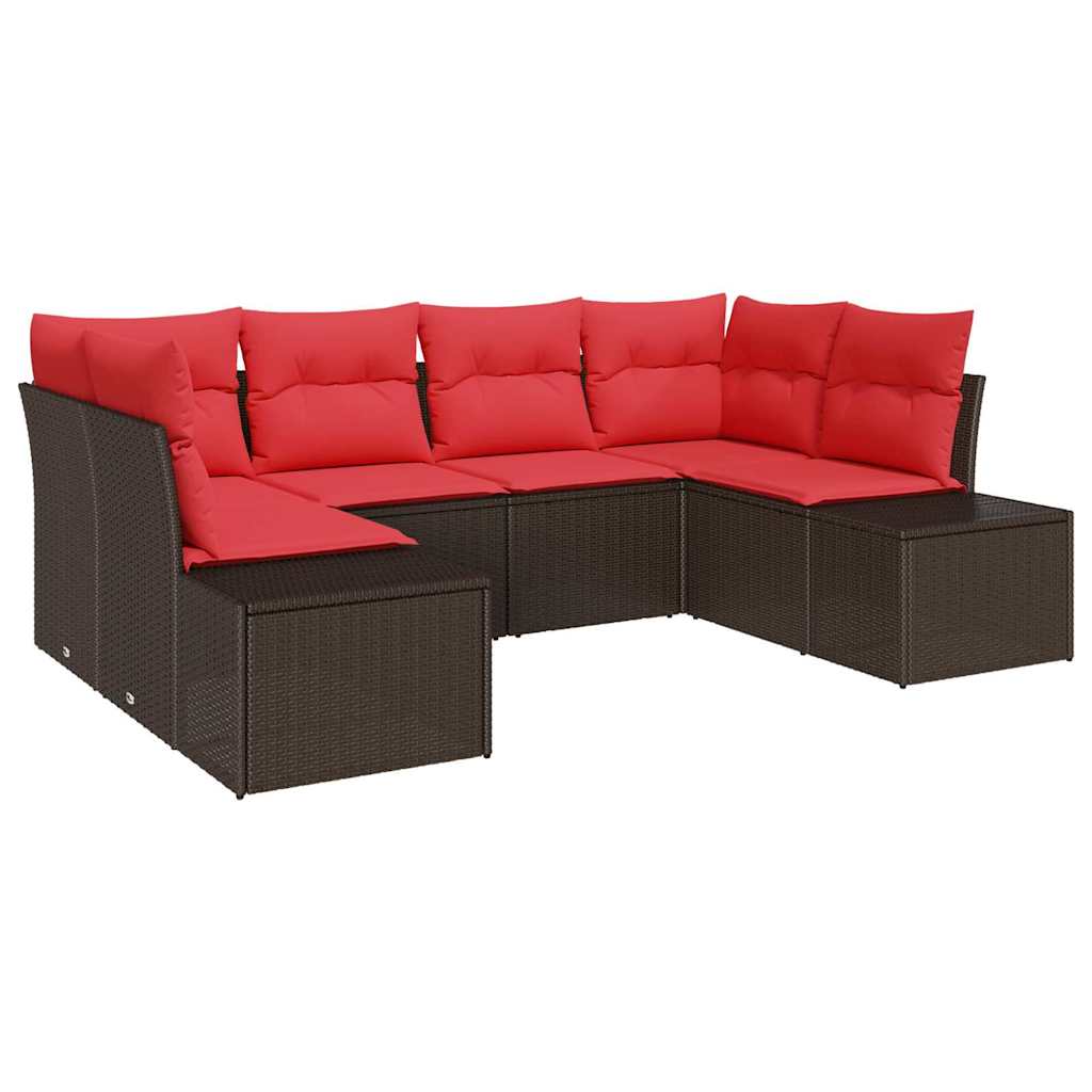 Maison Exclusive - Gartensofa-set 6 Stk. 6-sitzanzahl Braun Und R