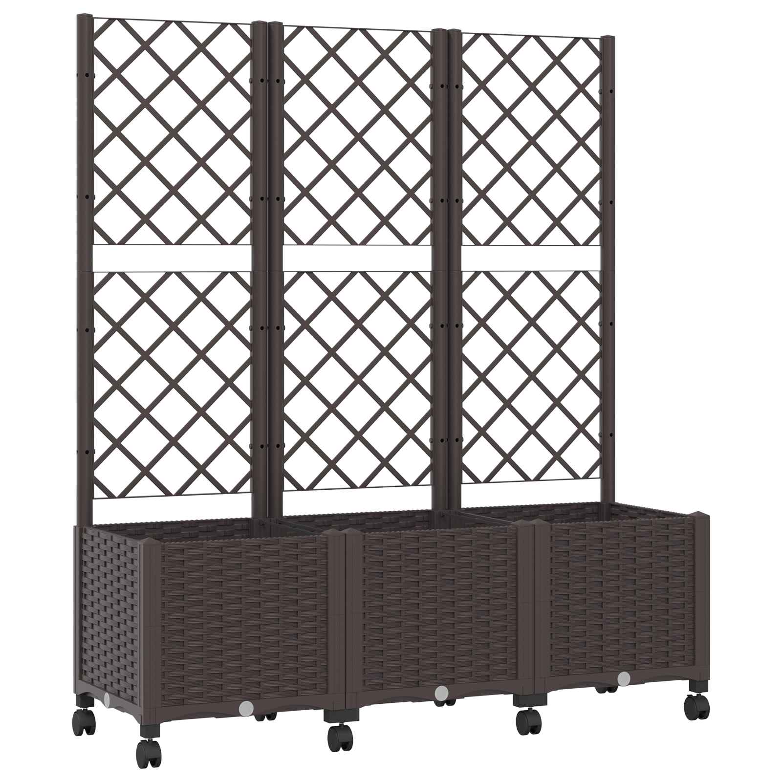 Maison Exclusive - Pflanzkübel Mit Spalier Und Rädern Braun 120 X