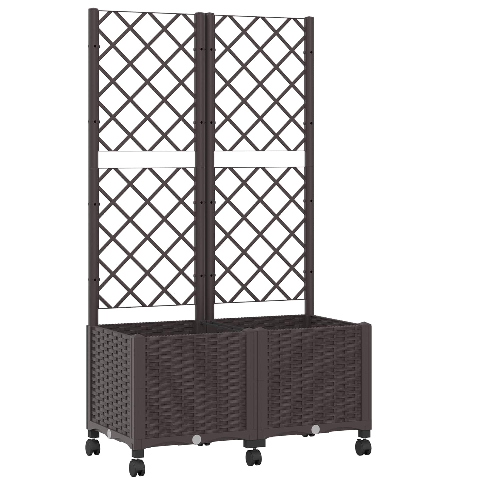 Maison Exclusive - Pflanzkübel Mit Spalier Und Rädern Braun 80 X