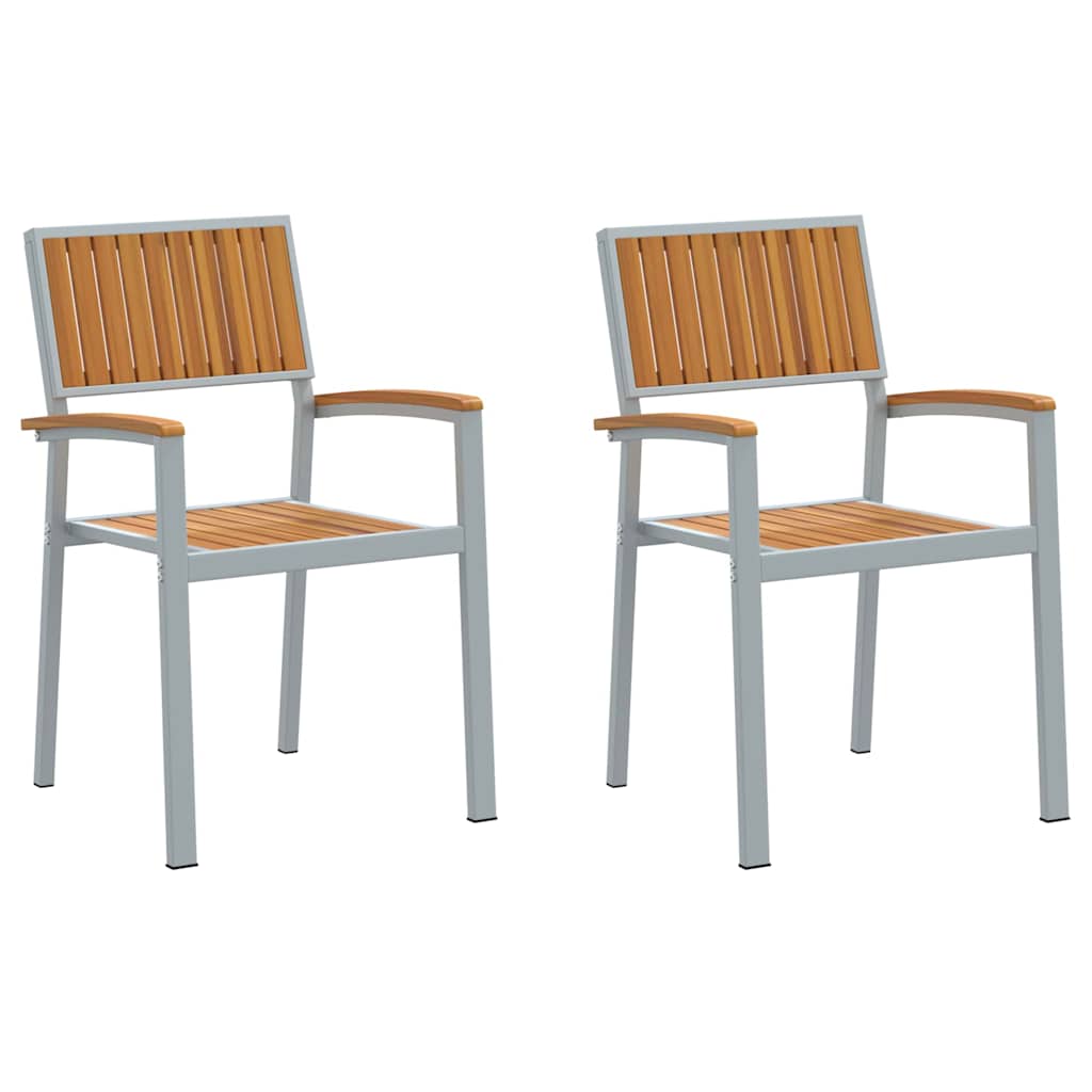 Maison Exclusive - Stapelstuhl 2 Stk. Braun Massivholz Akazie Sta