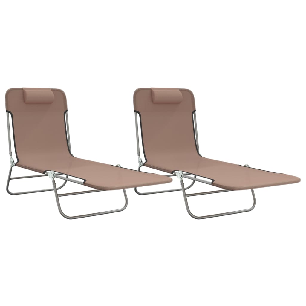 Maison Exclusive - Sonnenliegen Klappbar 2 Stk. Braun Textilene U