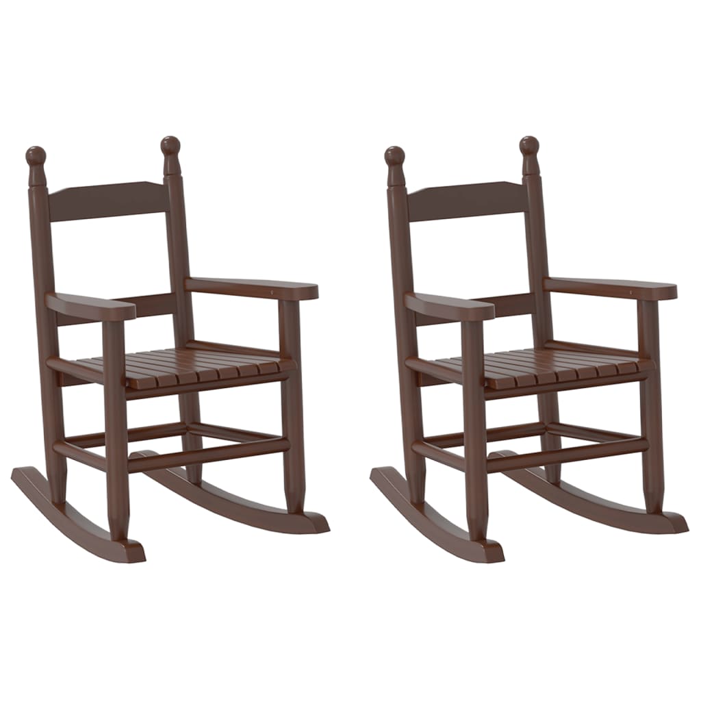 Maison Exclusive - Schaukelstuhl Für Kinder 2 Stk. Braun Massivho