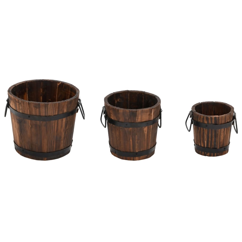 Maison Exclusive - 3-tlg. Pflanzeimer-set Massivholz Tanne