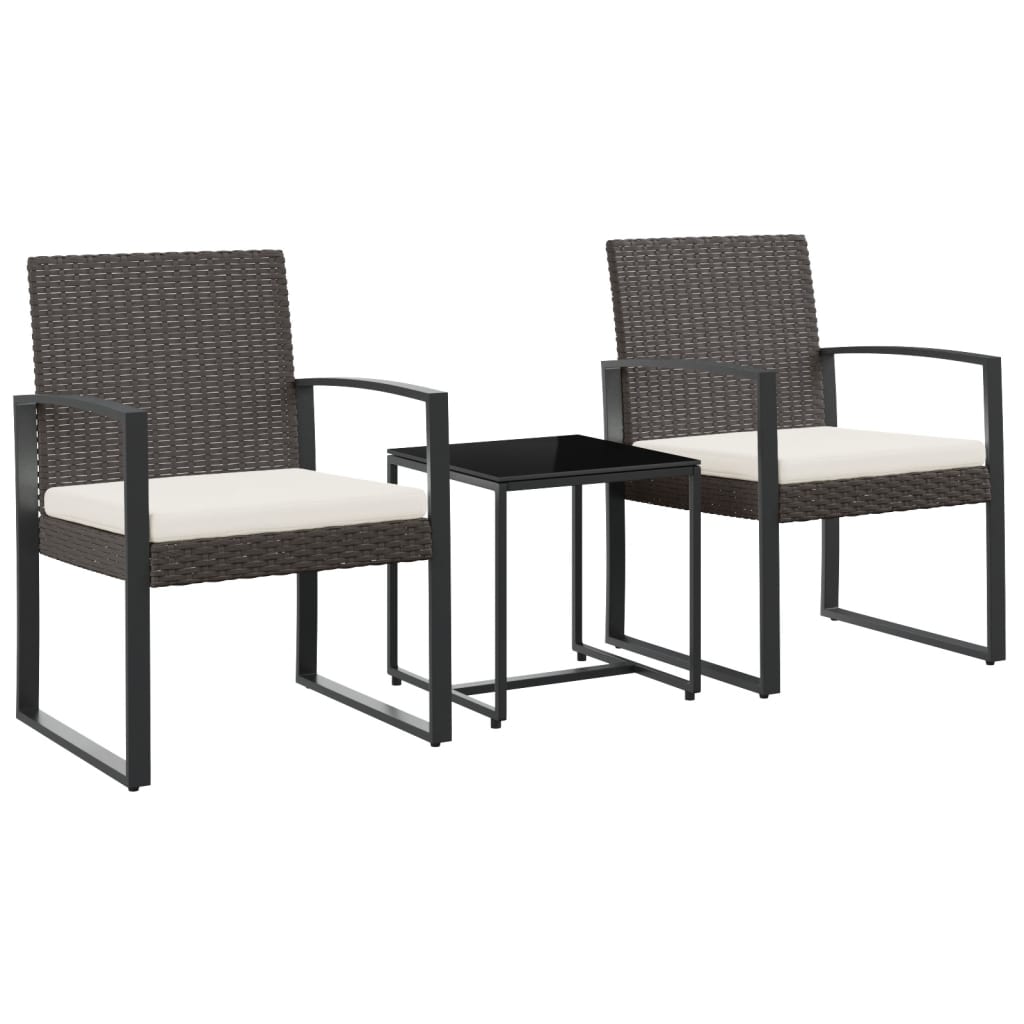 Maison Exclusive - 3-tlg. Garten-essgruppe Mit Kissen Braun Pp-ra