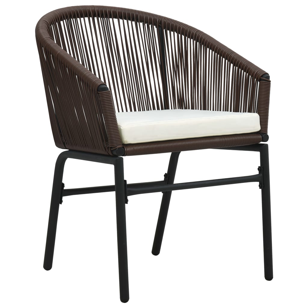 Maison Exclusive - 3-tlg. Bistro-set Mit Kissen Pe-rattan Braun