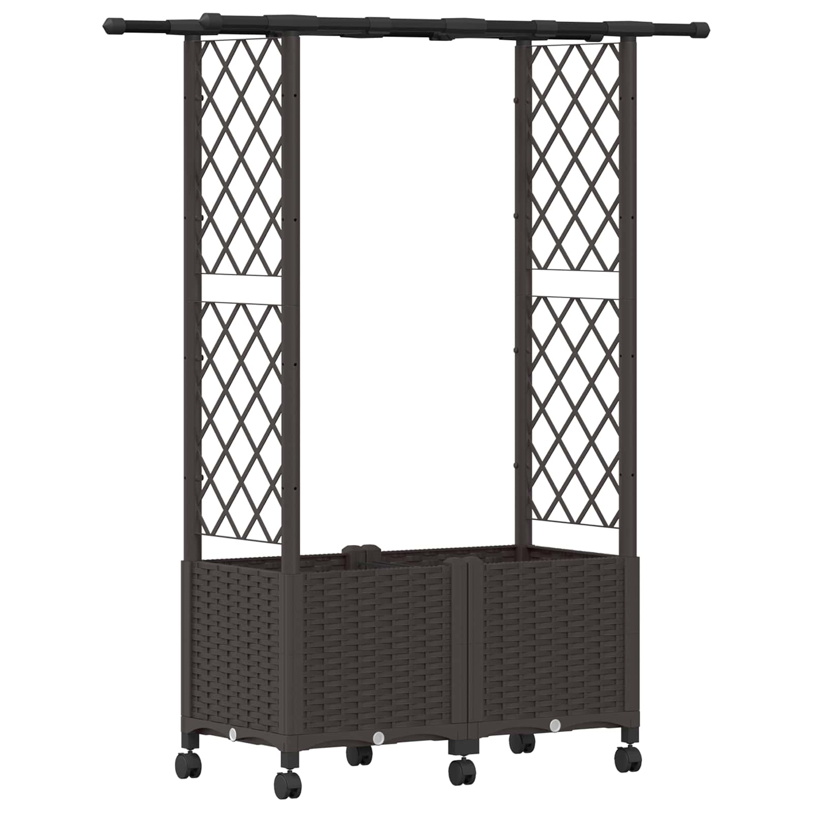 Maison Exclusive - Hochbeet Mit Rankgitter Und Dach Braun 124,5 X