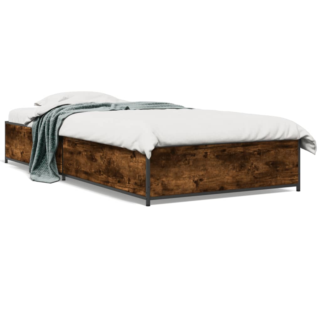 Maison Exclusive - Bettgestell Räuchereiche 100x200 Cm Holzwerkst