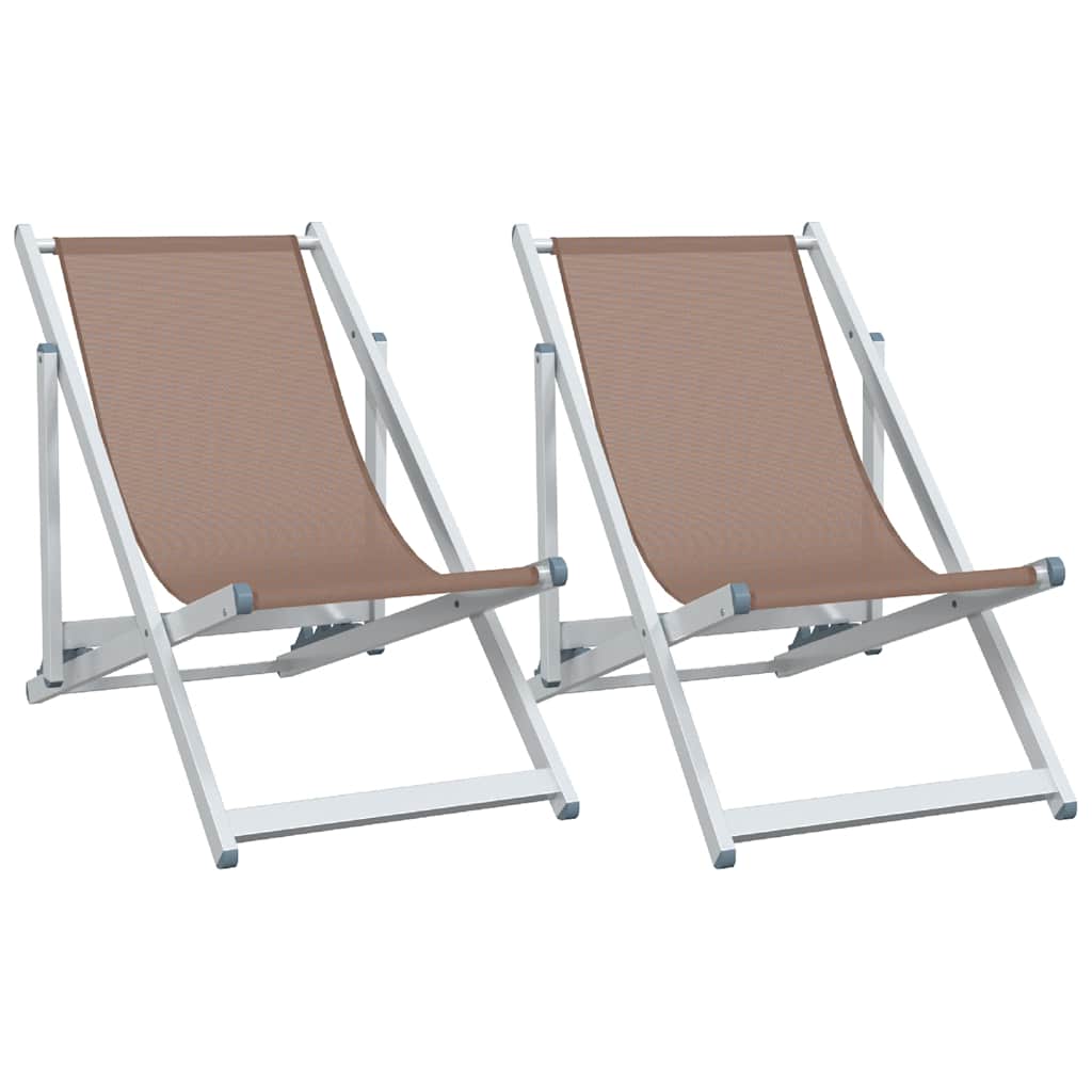 Maison Exclusive - Klappstühle, 2 Stück, Braunes Aluminium Und Te