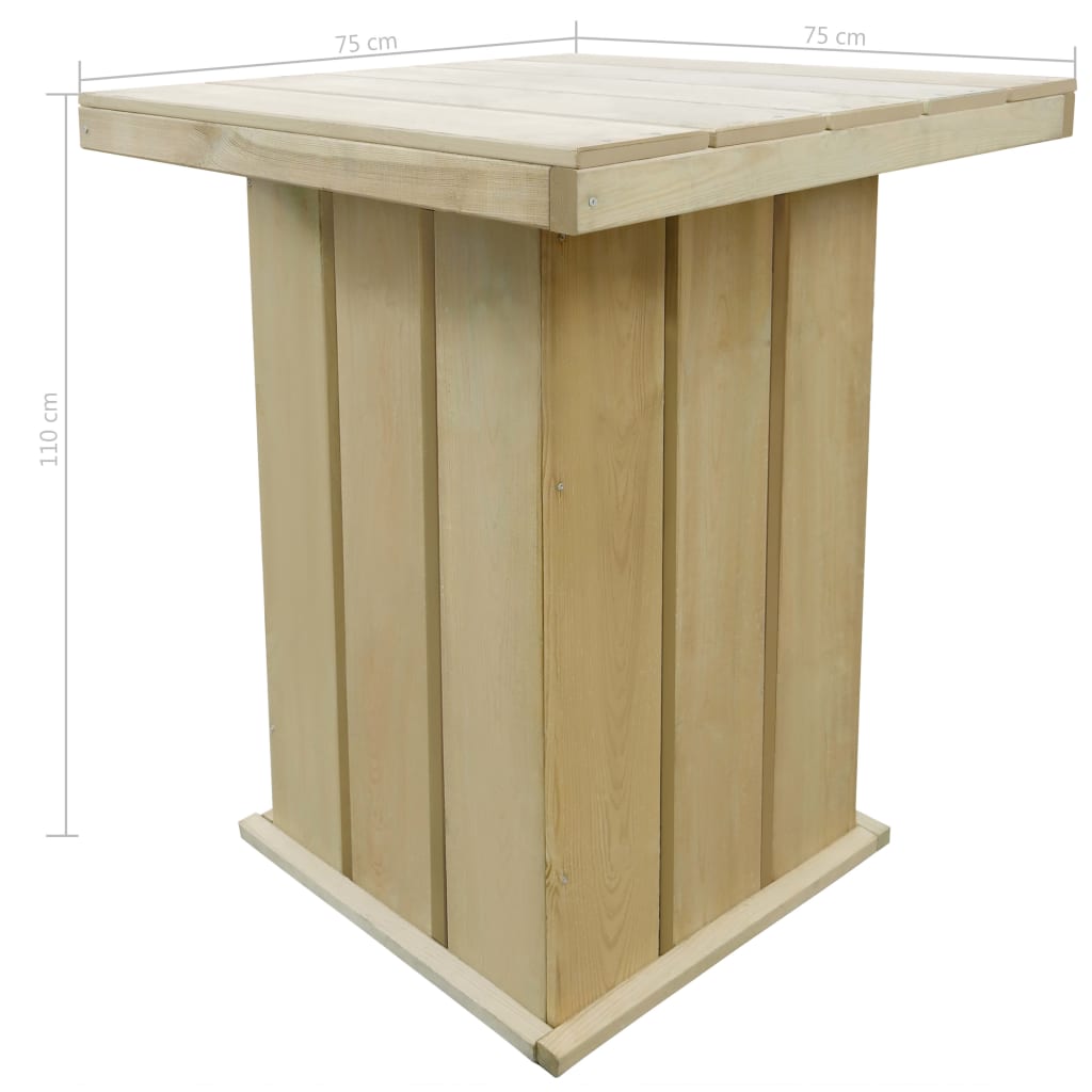 Maison Exclusive - Bartisch 75x75x110 Cm Kiefernholz Imprägniert