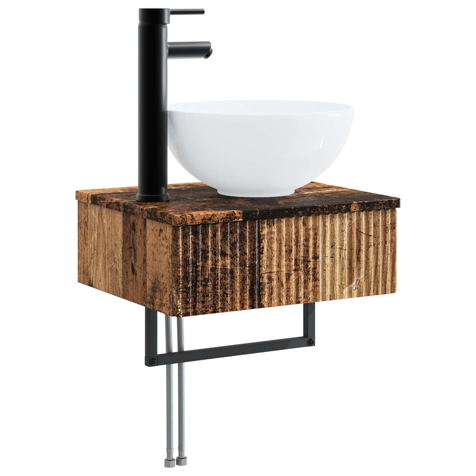Maison Exclusive - Wandmontiertes Waschbecken Altholz 40 X 35 X 3