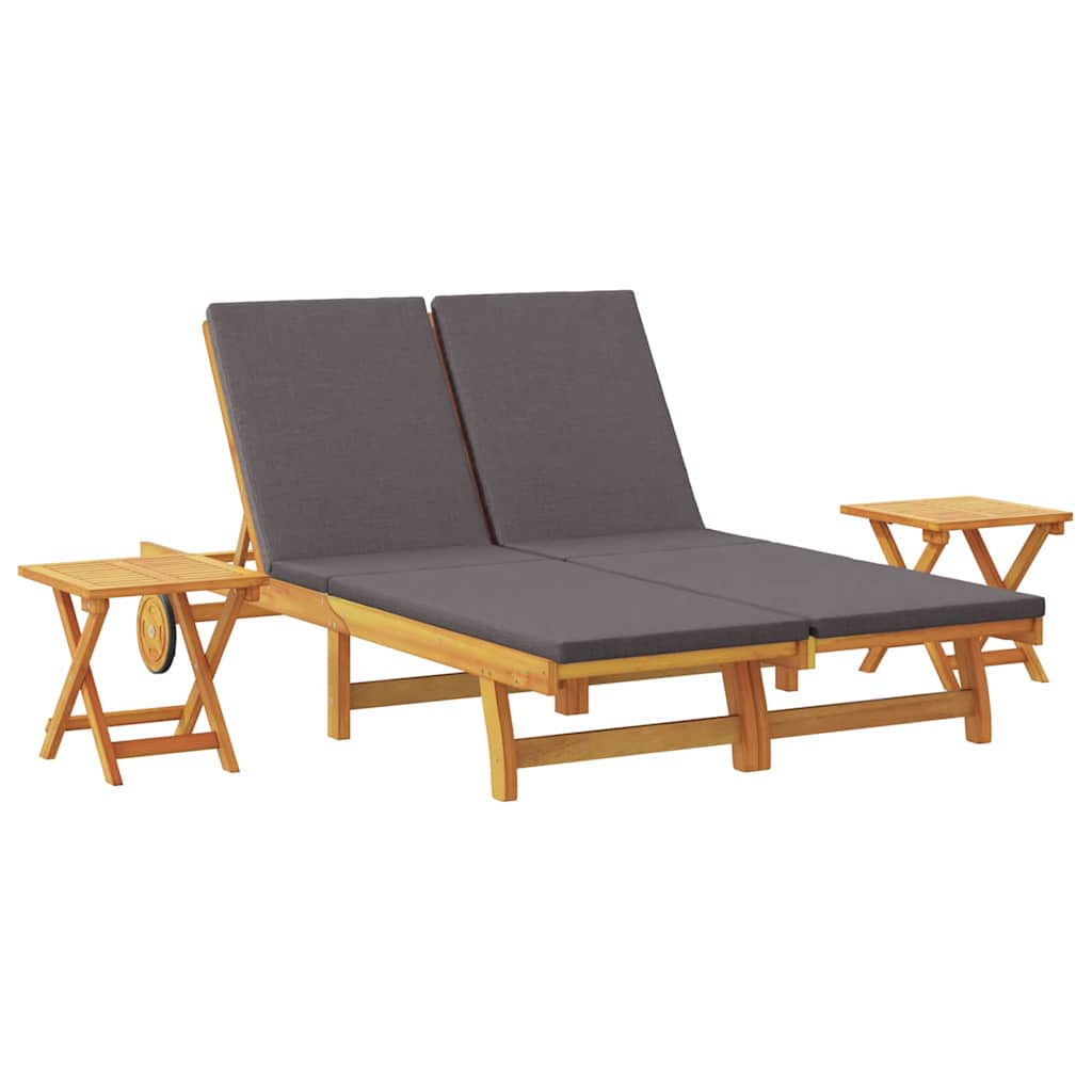 Maison Exclusive - Sonnenliege Mit Kissen Dunkelgrau Massivholz A