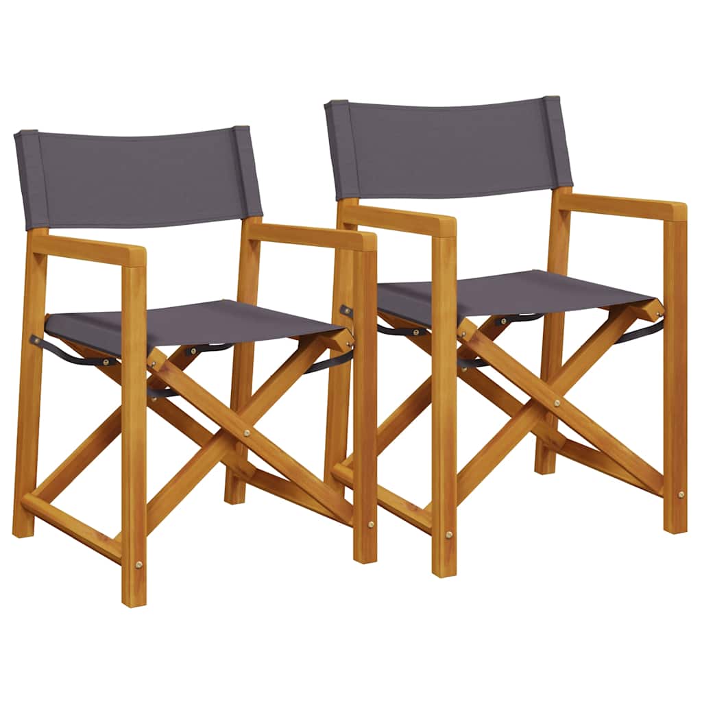 Maison Exclusive - Klappbare Regiestühle 2 Stk. Dunkelgrau Stoff