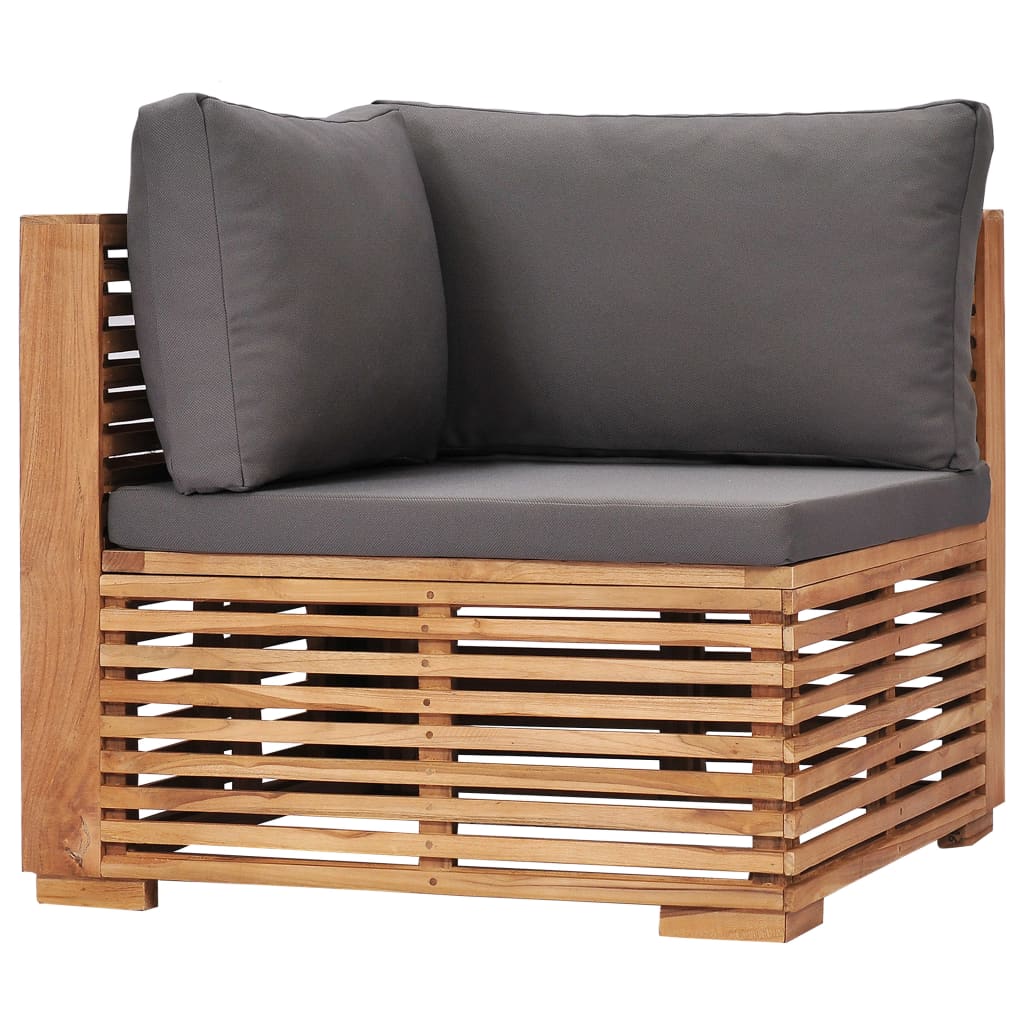 Maison Exclusive - Garten-ecksofa Mit Grauer Auflage Massivholz T