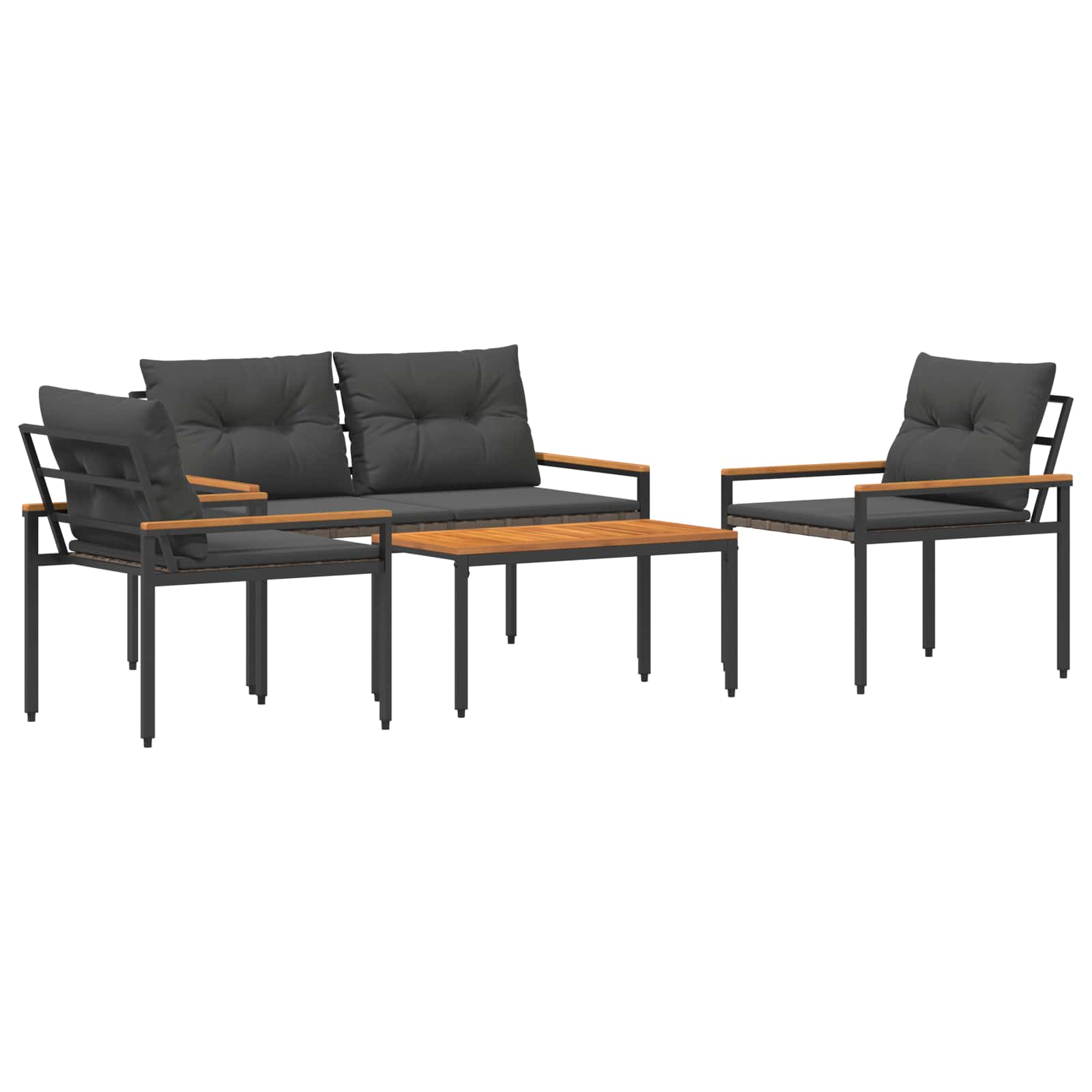 Maison Exclusive - Gartenmöbel-set 4 Stk. Dunkelgrau Poly-rattan