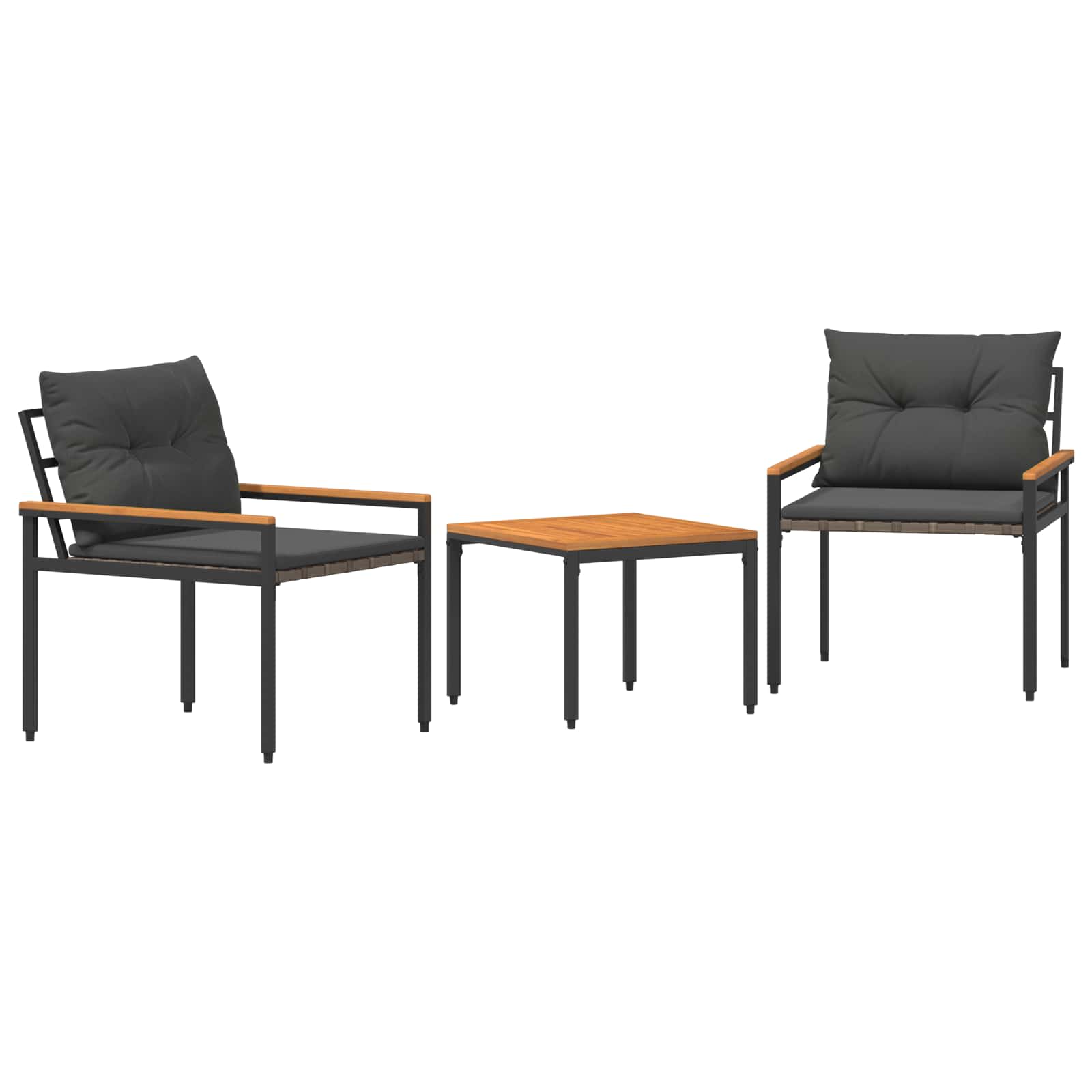 Maison Exclusive - Gartenmöbel-set 3 Stk. Dunkelgrau Poly-rattan