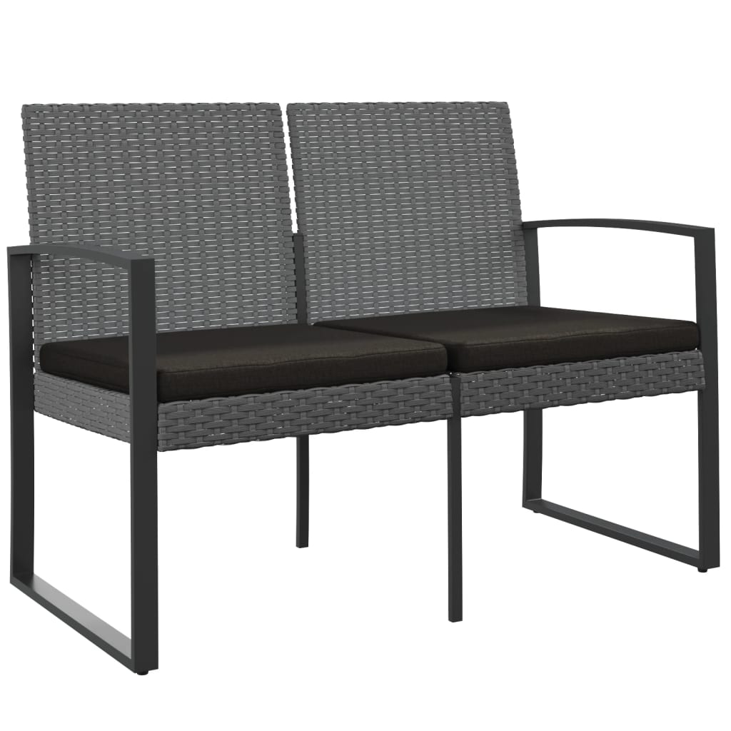 Maison Exclusive - Gartenbank 2-sitzer Mit Kissen Dunkelgrau Pp-r