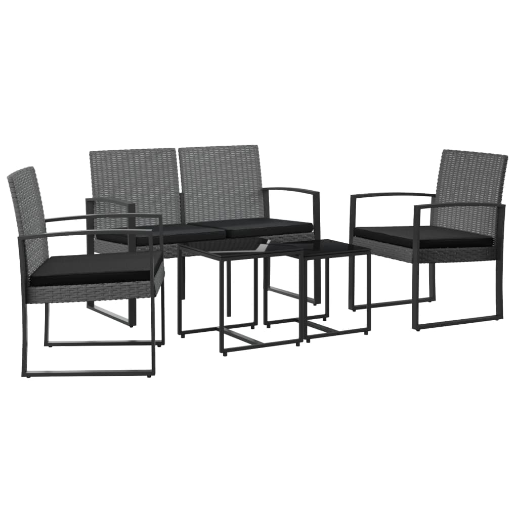 Maison Exclusive - 5-tlg. Garten-essgruppe Mit Kissen Dunkelgrau