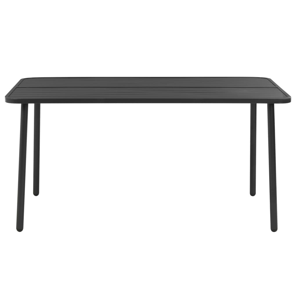 Maison Exclusive - Gartentisch Dunkelgrau 150x90x72 Cm Stahl