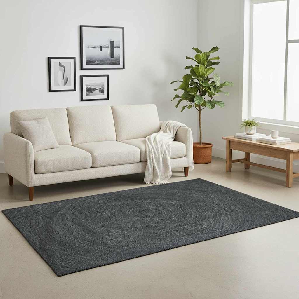 Maison Exclusive - Bereichsteppiche Dunkelgrau 240 X 240 Cm Jute