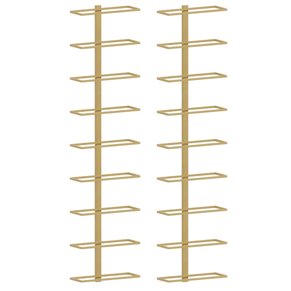 Maison Exclusive - Wand-weinregale Für 9 Flaschen 2 Stk. Golden E