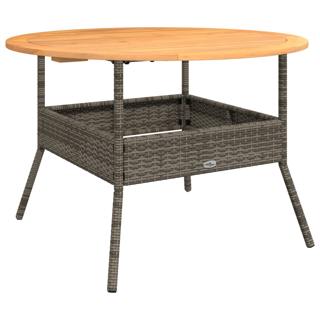 Maison Exclusive - Gartentisch Mit Holzplatte Grau Ø110x71 Cm Pol