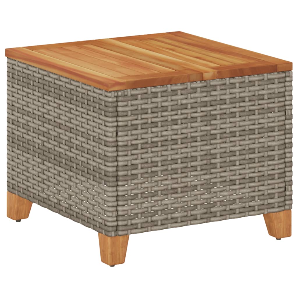 Maison Exclusive - Gartentisch Grau 45x45x37 Cm Poly Rattan Akazi