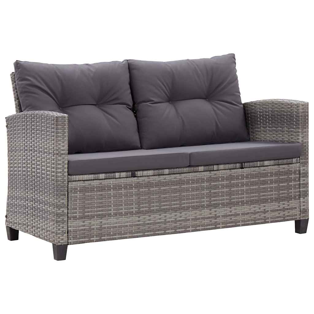 Maison Exclusive - 2-sitzer-gartensofa Mit Kissen Grau 124 Cm Pol