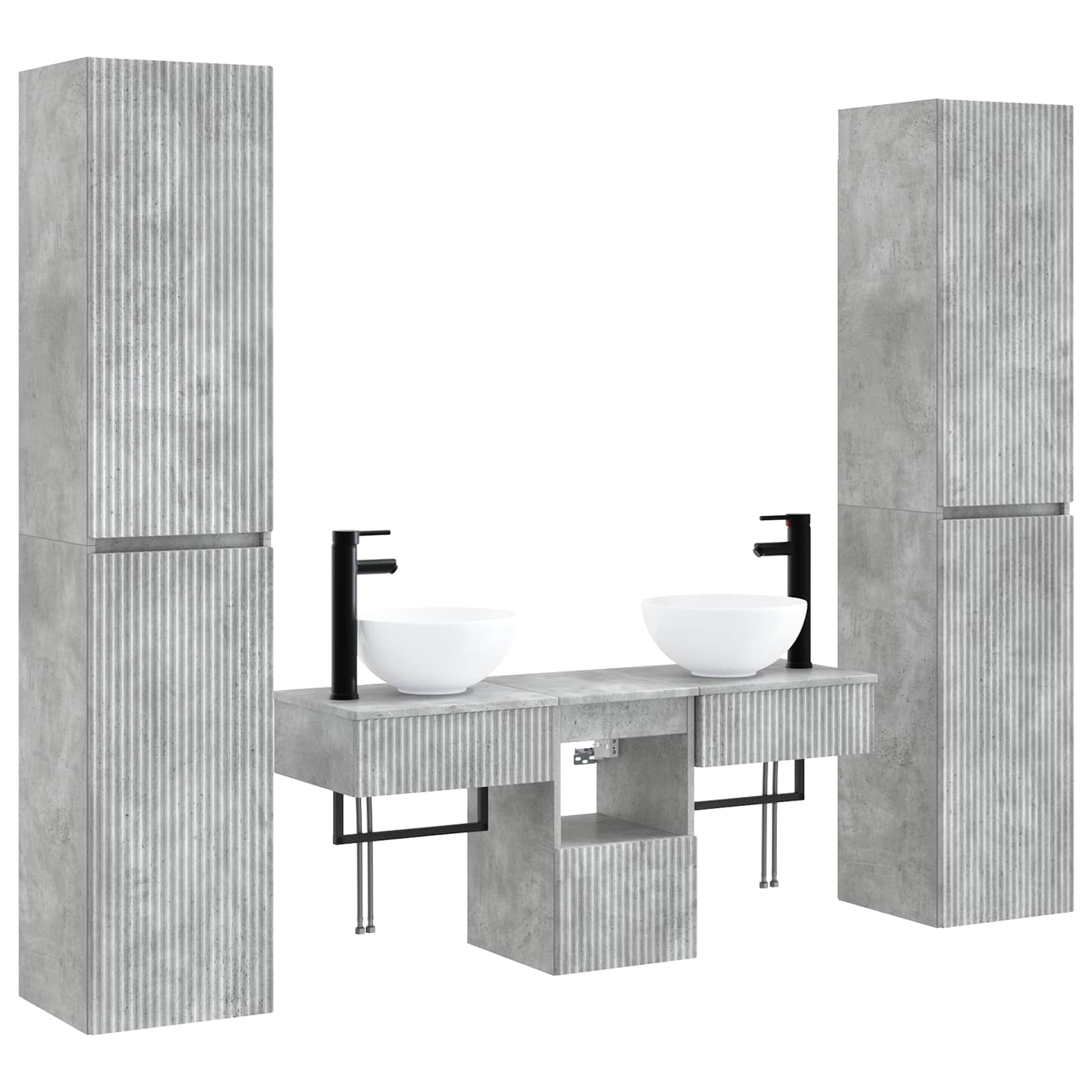 Maison Exclusive - Badezimmermöbel-set 5 Stk. Betongrau 33 X 34,5