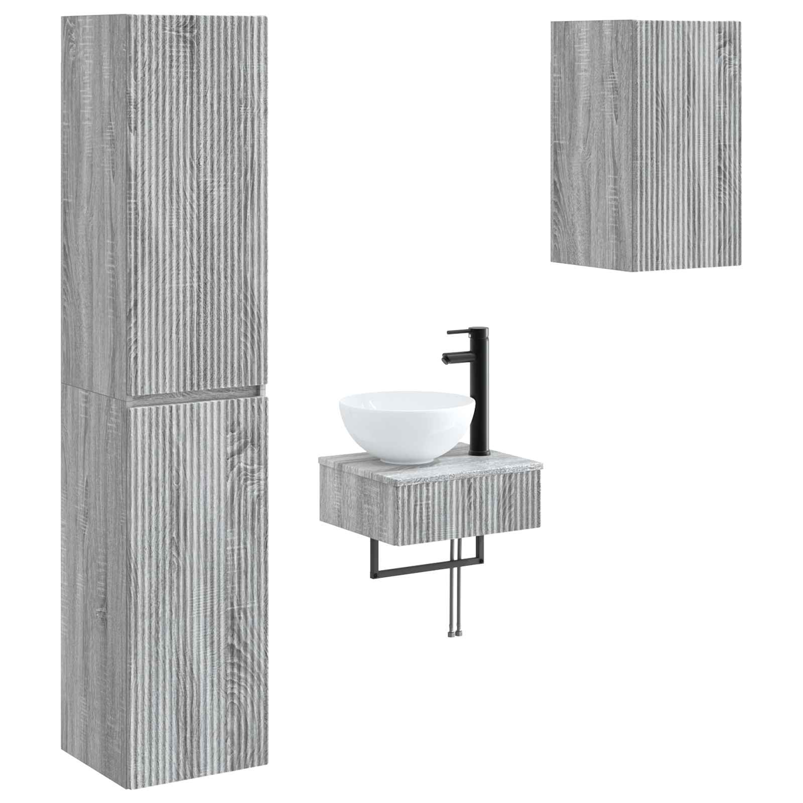 Maison Exclusive - Badezimmermöbel-set 3 Stk. Grau Sonoma 33 X 34