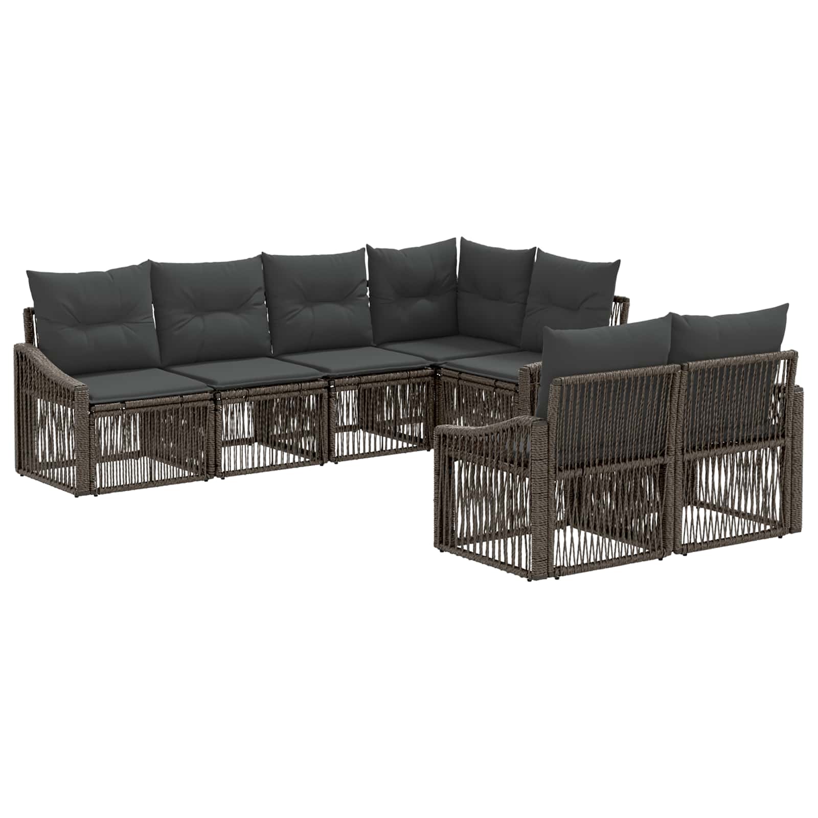 Maison Exclusive - Gartensofa-set 7 Stk. 7-sitzanzahl Grau Poly-r