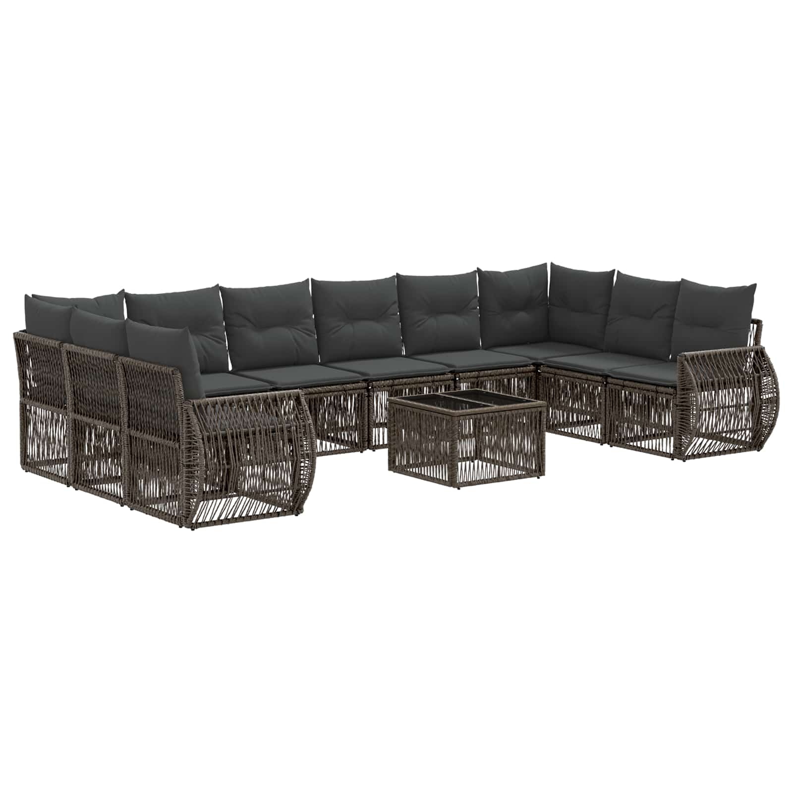 Maison Exclusive - Gartensofa-set 11 Stk. Grau Und Dunkelgrau Pol