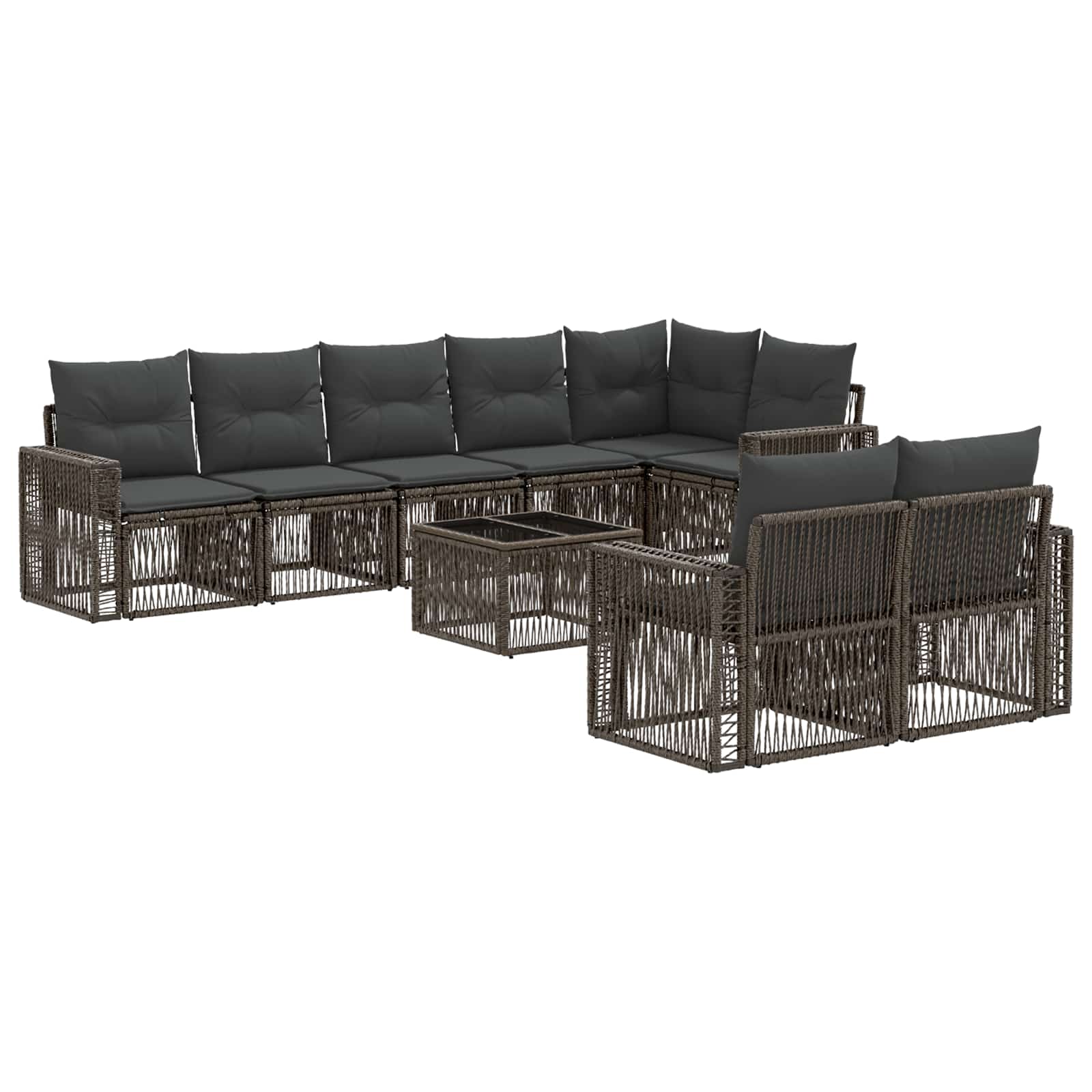 Maison Exclusive - Gartensofa-set 9 Stk. Grau Und Dunkelgrau Poly