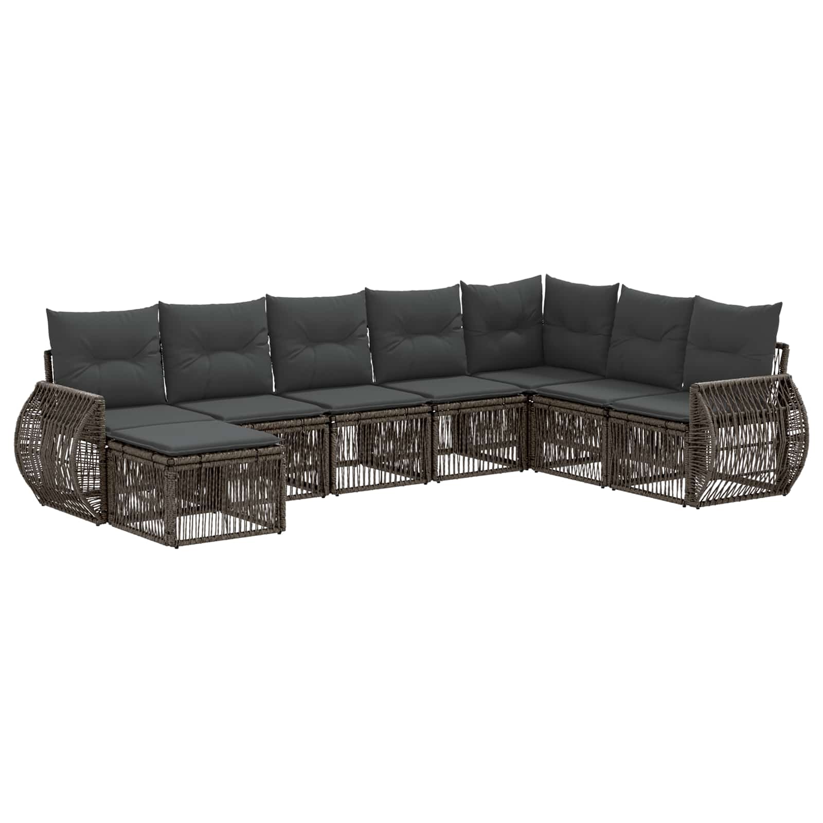 Maison Exclusive - Gartensofa-set 8 Stk. Grau Und Dunkelgrau Poly
