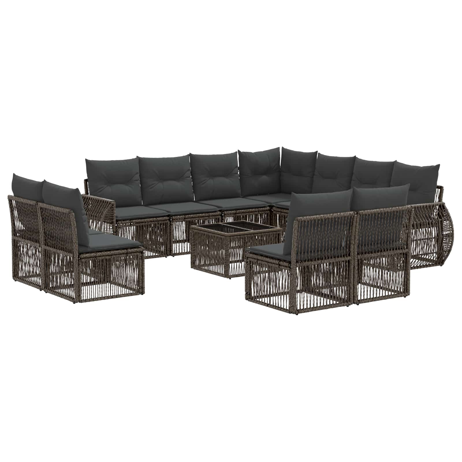 Maison Exclusive - Gartensofa-set 12 Stk. Grau Und Dunkelgrau Pol