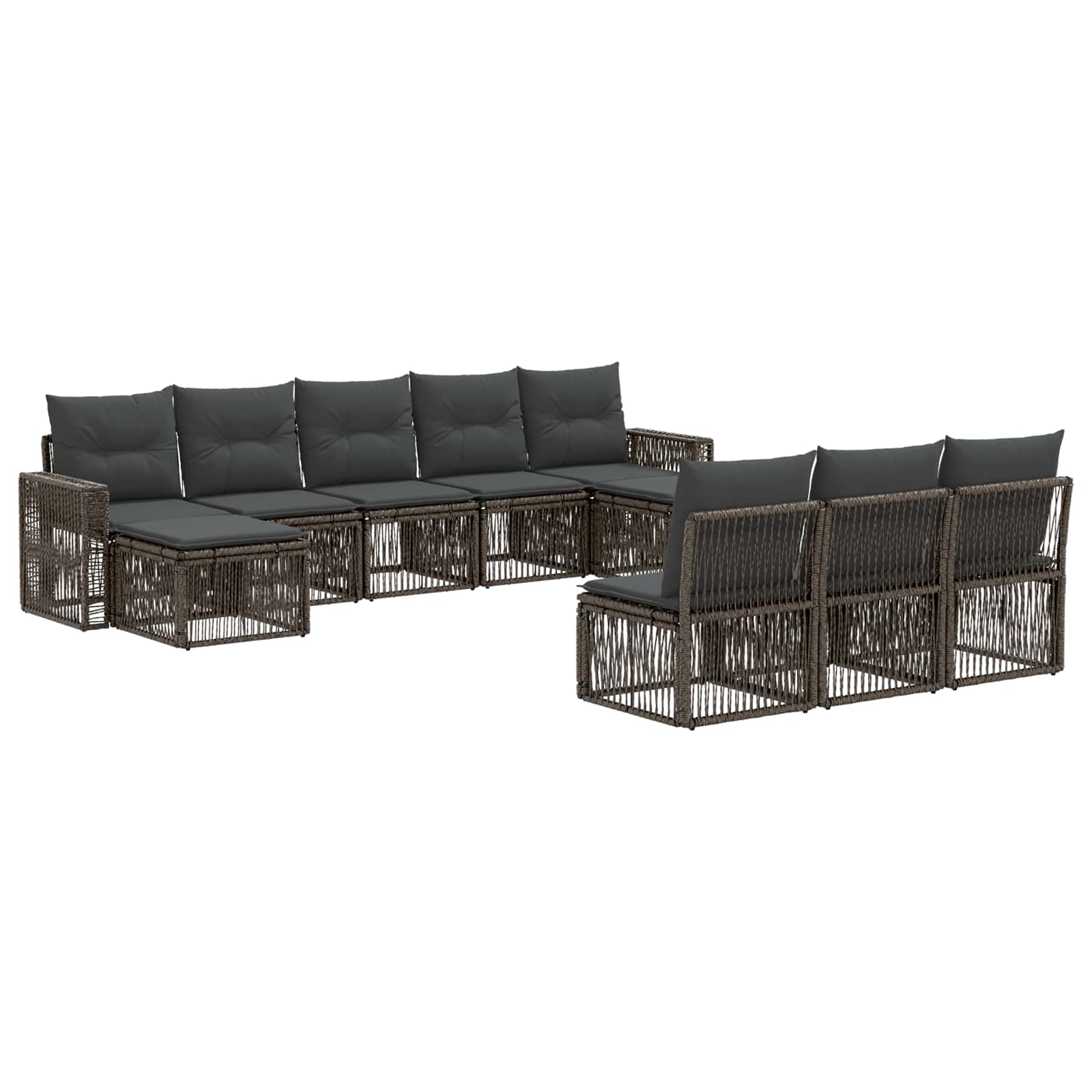 Maison Exclusive - Gartensofa-set 10 Stk. Grau Und Dunkelgrau Pol