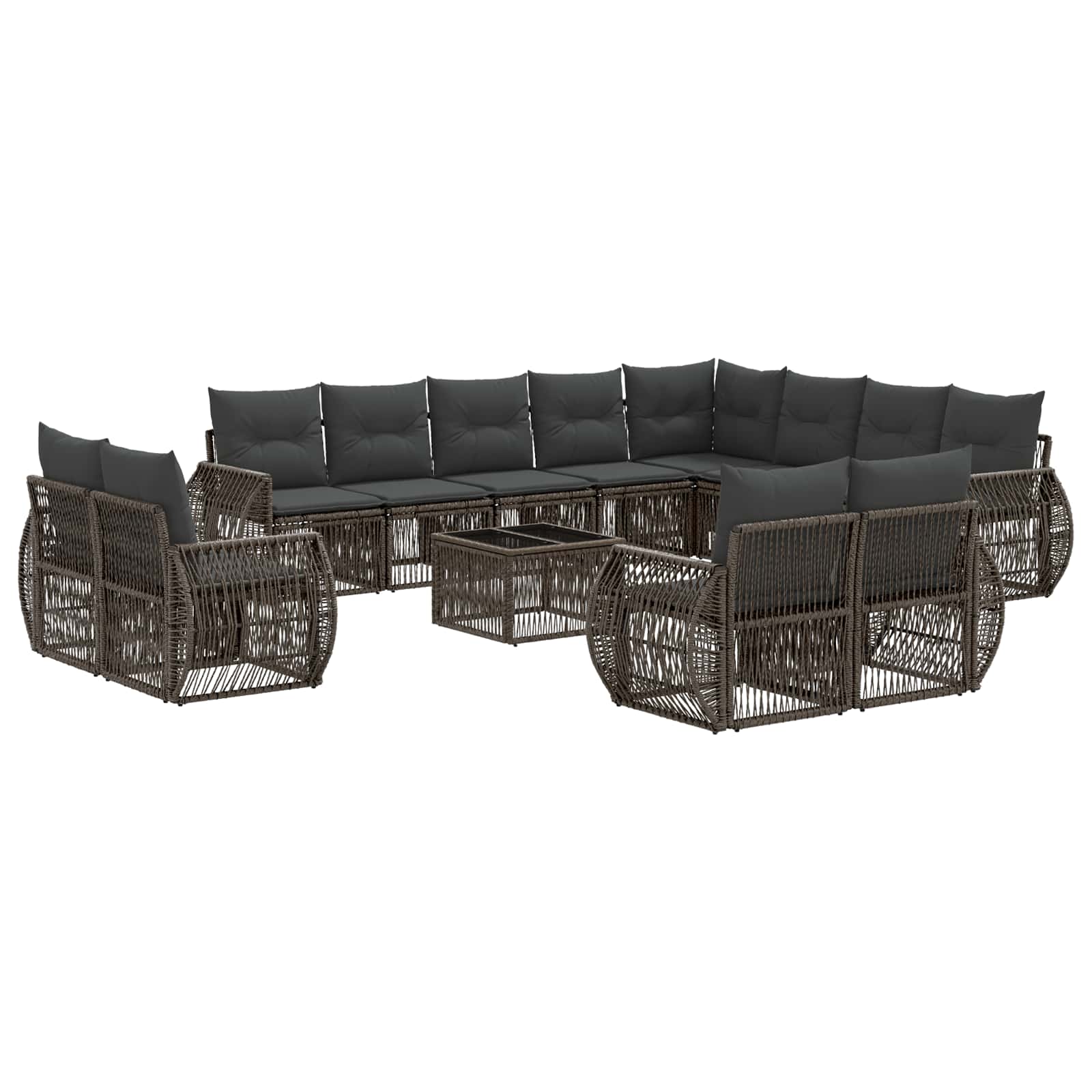 Maison Exclusive - Gartensofa-set 13 Stk. Grau Und Dunkelgrau Pol