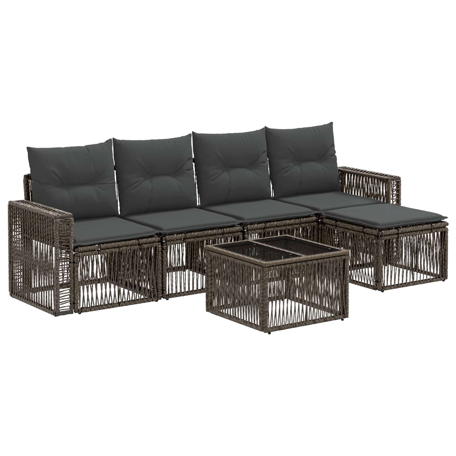 Maison Exclusive - Gartensofa-set 6 Stk. Grau Und Dunkelgrau Poly