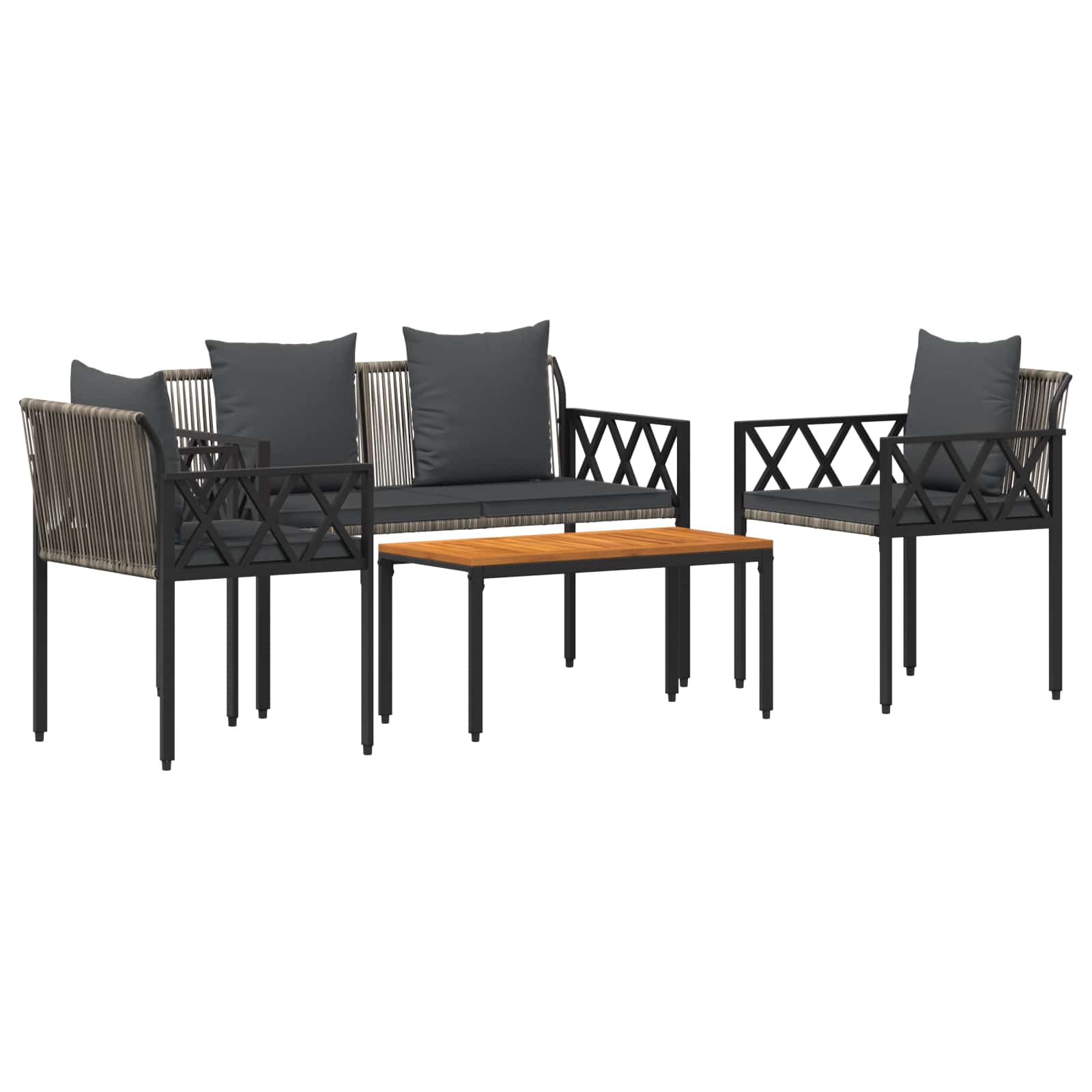 Maison Exclusive - Gartenmöbel-set 4 Stk. Grau Und Dunkelgrau Pol