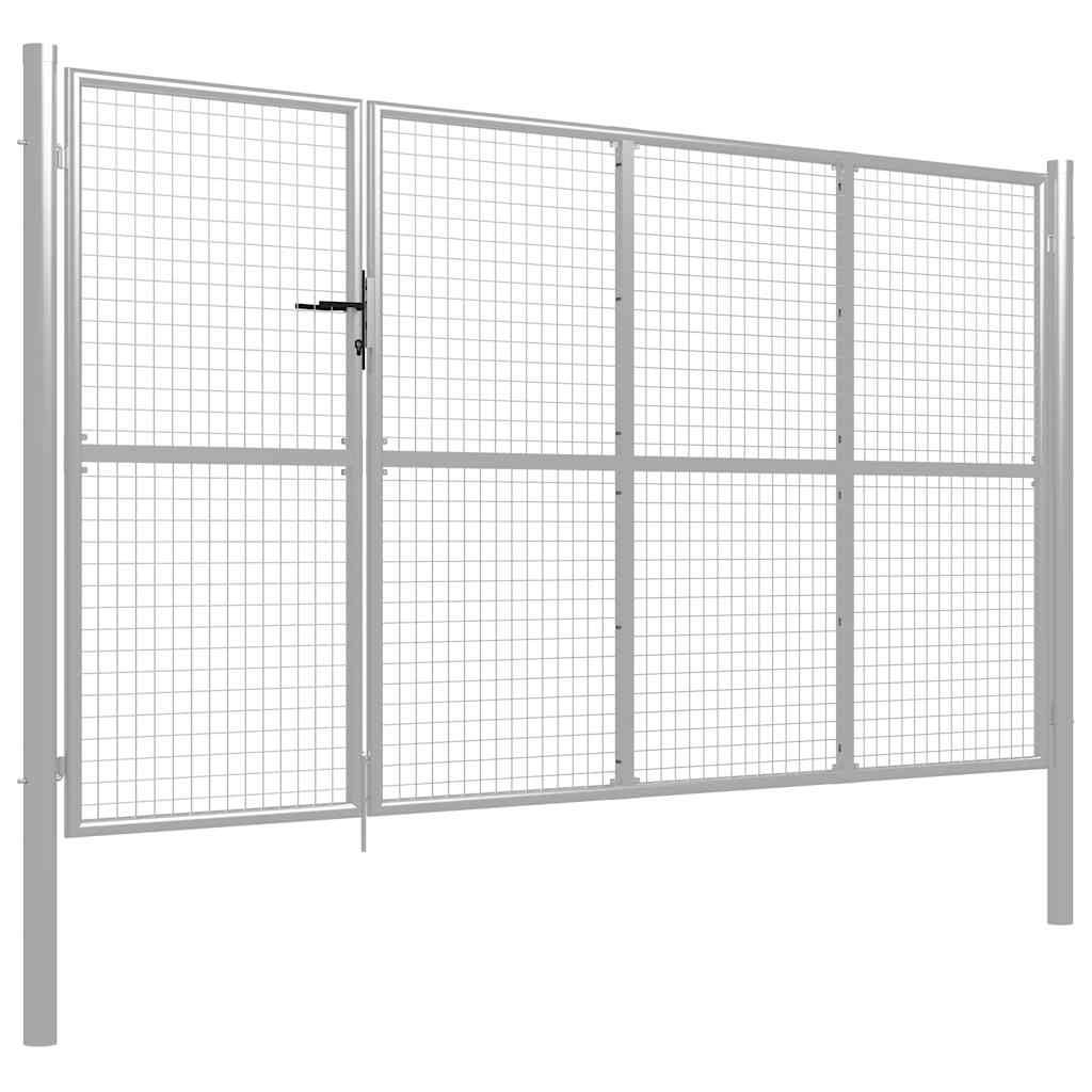 Maison Exclusive - Gartentor Aus Stahl 350 X 175 Cm Silber
