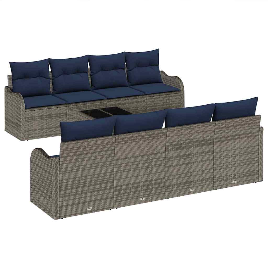 Maison Exclusive - Sofa Set 9 Stk. 8-sitzanzahl Grau Poly-rattan