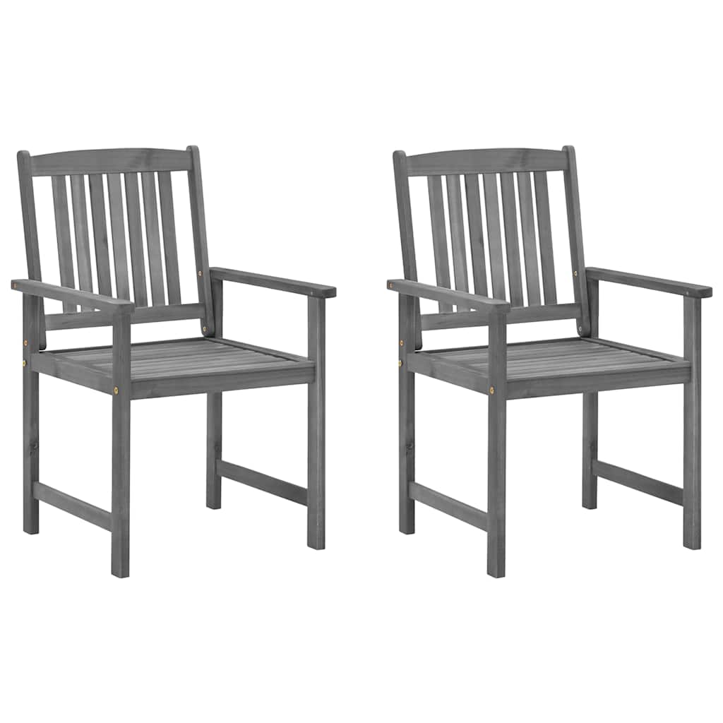 Maison Exclusive - Gartenstühle Mit Kissen 2 Stk. Grau Massivholz