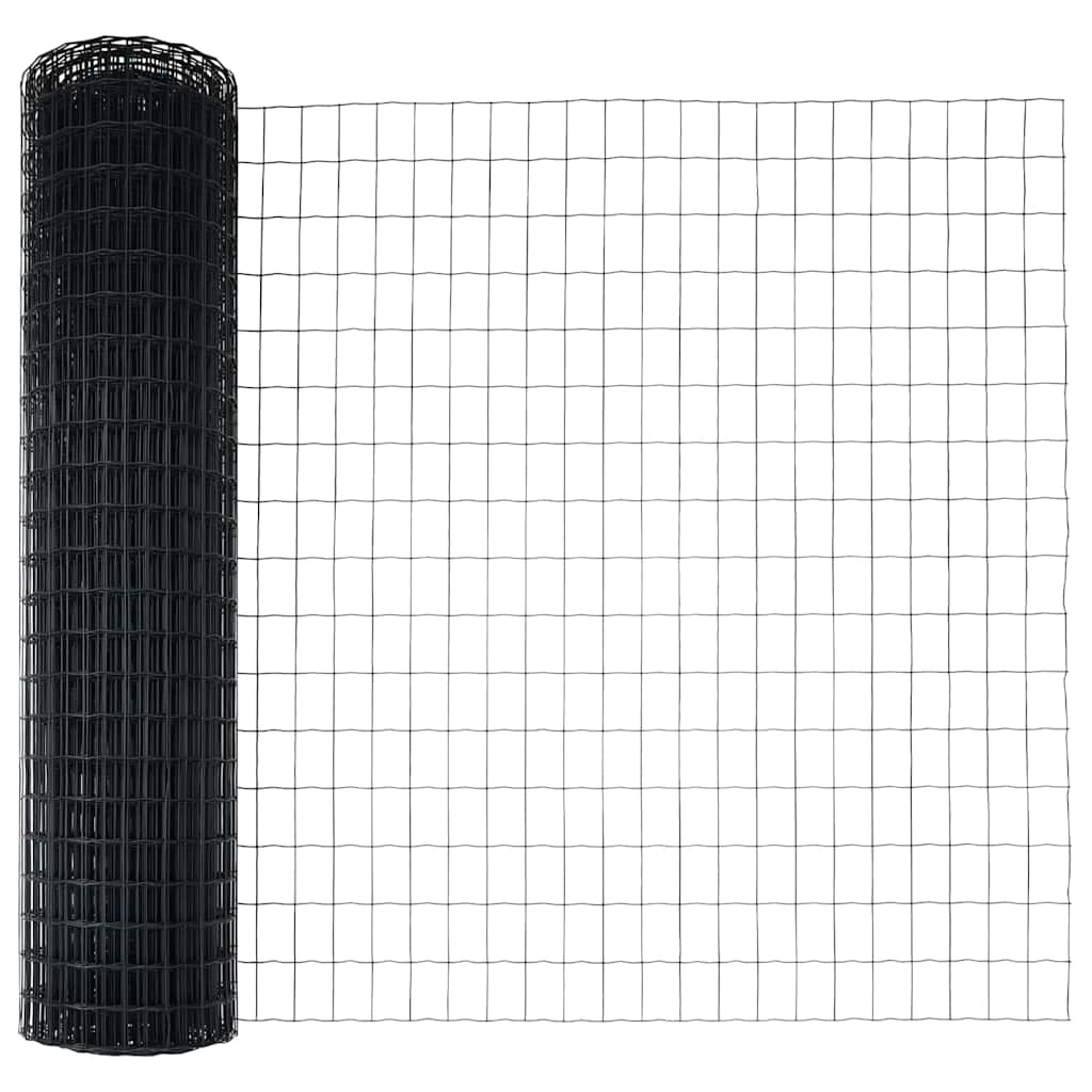 Maison Exclusive - Eurozaun 1 X 25 M Pvc-beschichtetes Eisen Grau